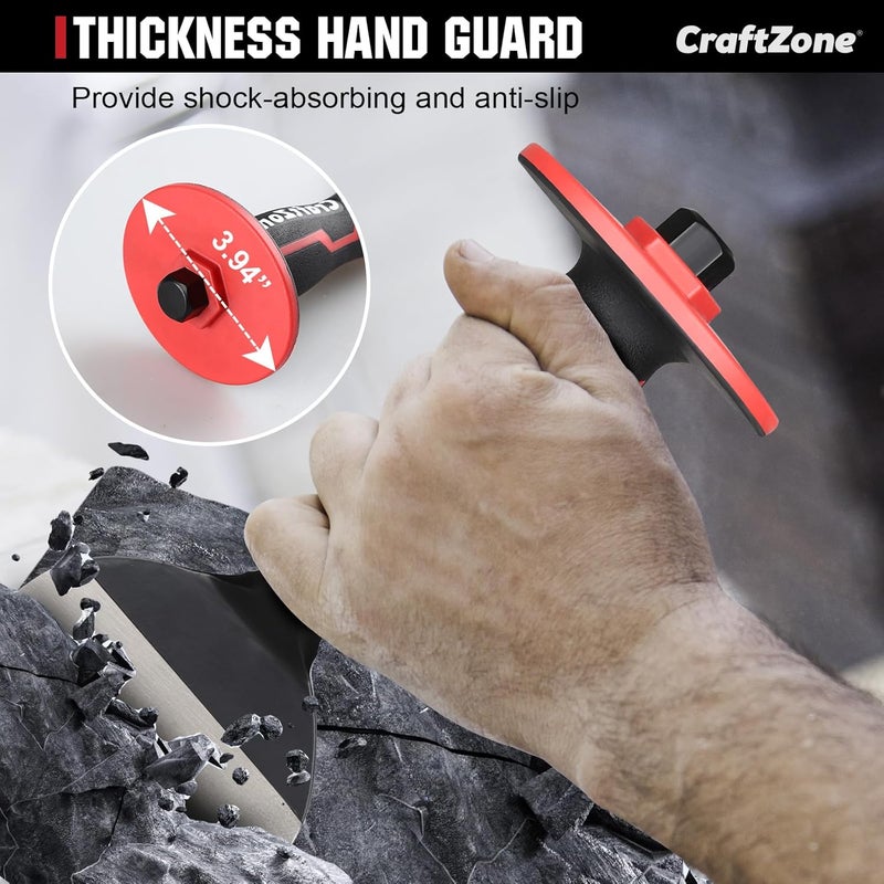 CRAFTZONE 8-Inch Rock Chisel, Masonry Chisel with Protective Handle, Heavy Duty Flat Concrete Cold Stone Chisel for Brick Cutting, Demolition, Sculpting Chipping, and Breaking Mason Tools - Image 4
